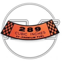 Mustang Auto Parts Mustang AIR CLEANER DECAL 289 4V