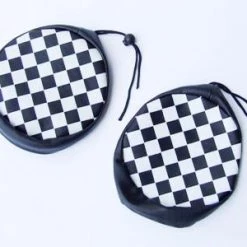 Mustang Auto Parts DRIVING LIGHT COVERS CHECKERED