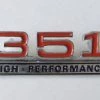 Mustang Auto Parts CONSOLE BADGE 351 HIGH PERFORMANCE