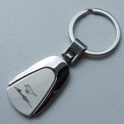 Mustang Auto Parts KEY RING MUSTANG RUNNING HORSE AND SCRIPT