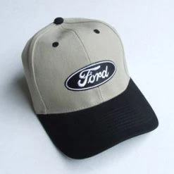 Mustang Auto Parts CAP - FORD OVAL BLACK/TAN