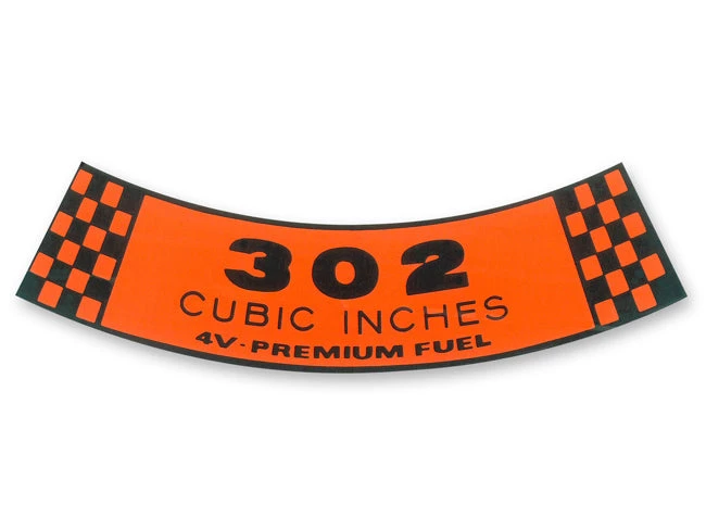 Mustang Auto Parts AIR CLEANER DECAL 302 4V PREMIUM FUEL 1968-1969 Mustang 3 Mustang Auto Parts AIR CLEANER DECAL 302 4V PREMIUM FUEL 1968-1969 Mustang
