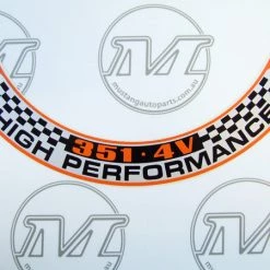 Mustang Auto Parts Falcon AIR CLEANER DECAL XA-XB 351 4V HIGH PERFORMANCE