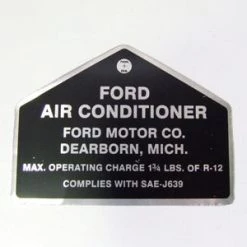 Mustang Auto Parts AIR CONDITIONER COMPRESSOR TAG 1964-1970