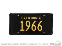 Mustang Auto Parts LICENCE PLATE 1966 CALIFORNIA