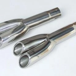 Mustang Auto Parts DUAL OUTLET EXHAUST TIPS 1967-1969 Mustang