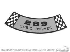 Mustang Auto Parts Mustang AIR CLEANER DECAL 289